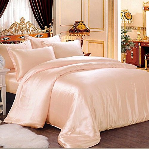 6 Inch Pocket Sheet Set Mulberry Sateen Silk Peach at-www.egyptianhomelinens.com
