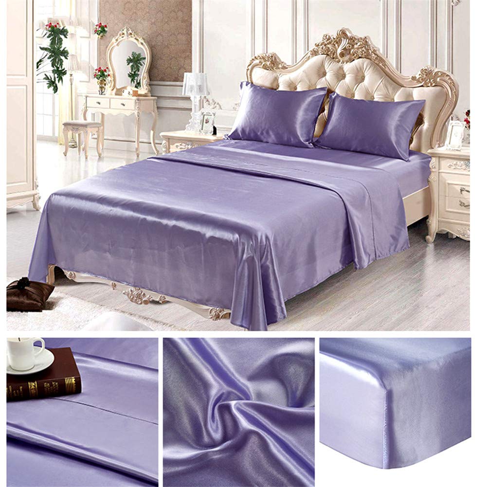 6 Inch Pocket Sheet Set Mulberry Sateen Silk Purple at-www.egyptianhomelinens.com