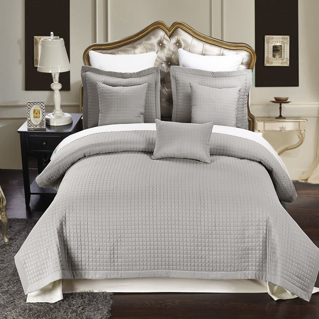 Luxury Checkered Wrinkle-Free 2-3 Piece Quilted Coverlet Set