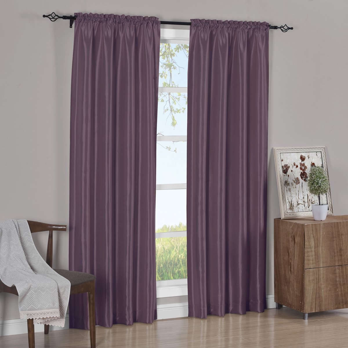 Pair Curtain Panels Soho Faux Silk (Set of 2)