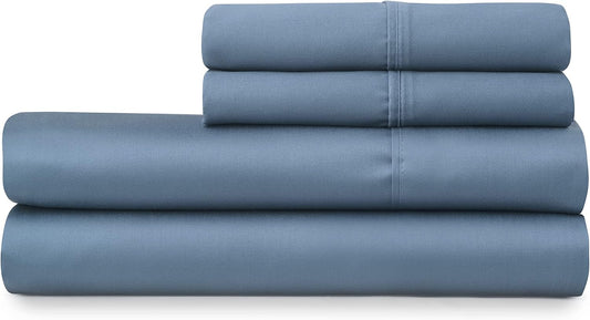Luxury Medium Blue Bedding Sheets 100% Egyptian Cotton - Pack of 4 Pillowcases