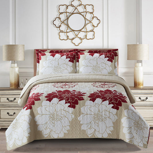 helena burgundy reversible oversize quilt bedspread set