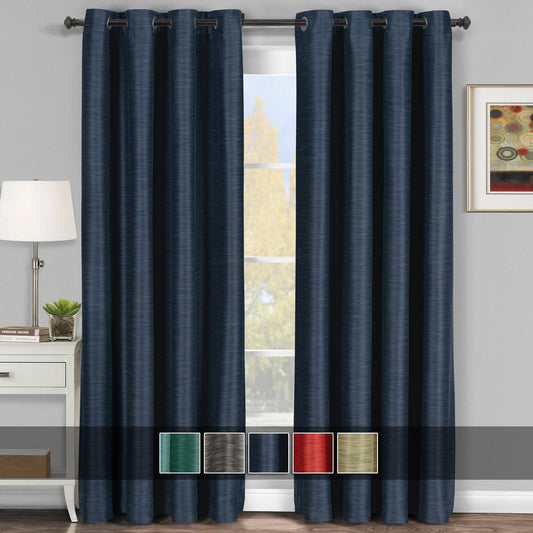 Galleria Room-Darkening Thermal Curtain Panels Tonal Stripe (Single)