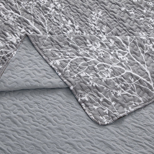 odette grey lightweight reversible oversize quilt sets