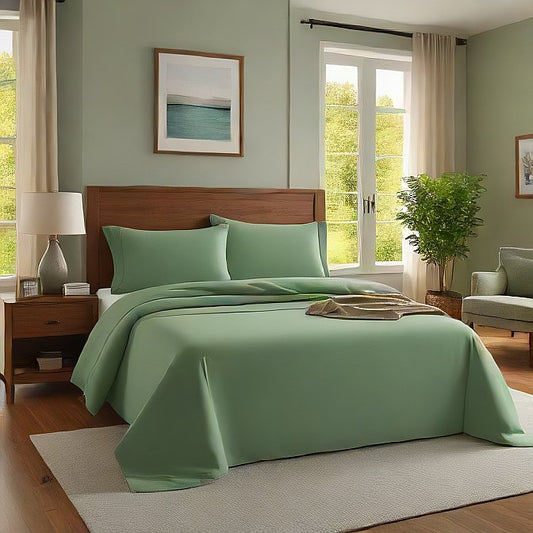 Sage Solid Egyptian Cotton 1000TC Split King Sheet Set – 5 Piece