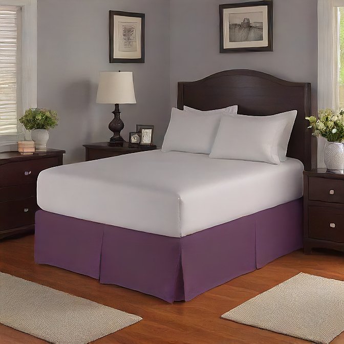12 Inches Drop Bed Skirt Plum Egyptian Cotton at-egyptianhomelinens.com