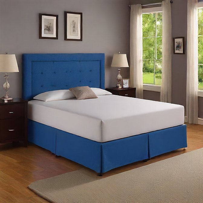 Royal Blue Solid Bed Skirt Egyptian Cotton 1000TC for Elegant Bedding