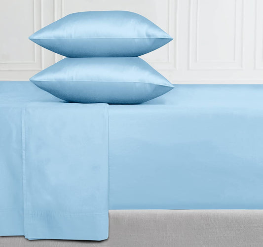 Sky Blue Solid Egyptian Cotton 1000TC Split King Sheet Set – 5 Piece