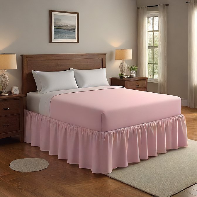 6" Inch Drop Wrap-Around Bed Skirt Ivory 1-Piece Egyptian Cotton