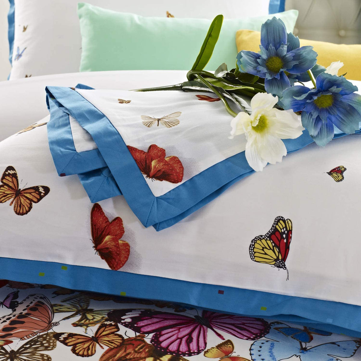 Butterfly 7 Piece Cotton Duvet Cover Set