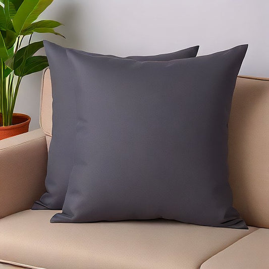 Dark Grey Cushion Covers 100% Egyptian Cotton - Pack of 4 Pillowcases