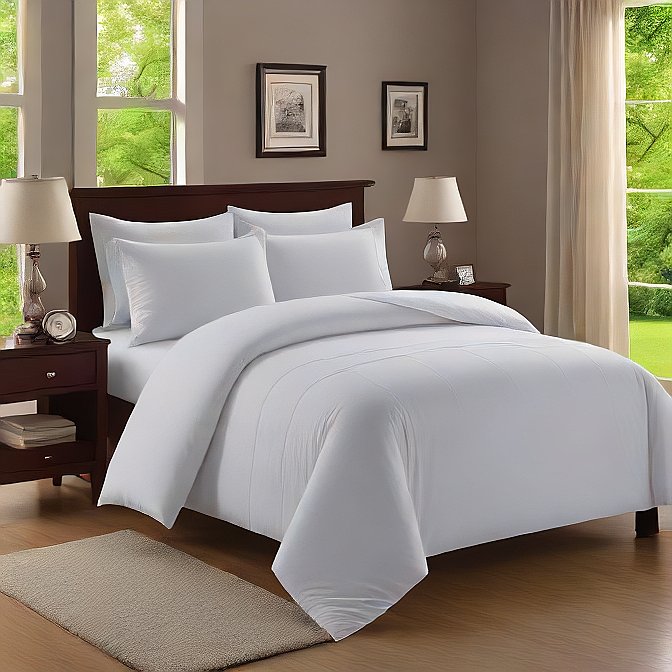 Royal Blue Duvet Cover Set 3-Piece in 1000TC Egyptian Cotton with Pillow Shams