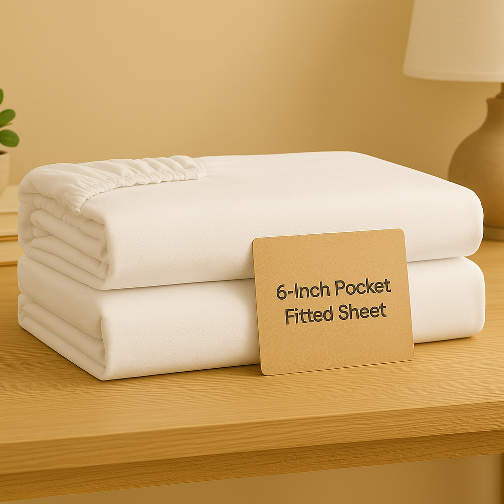 100% Egyptian cotton white fitted sheet – elegant, lightweight, and ultra-soft bedding by Egyptian Home Linens