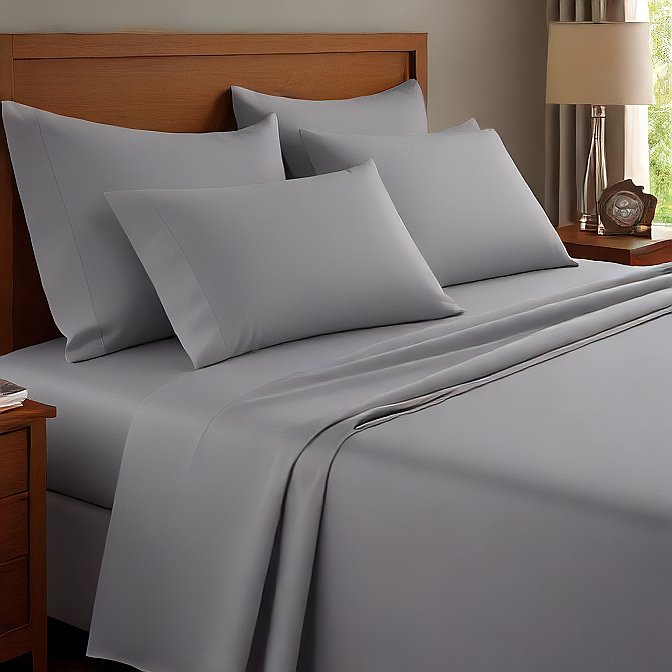 22 Inch Deep Pocket Fitted Sheet β Grey 1000TC Egyptian Cotton