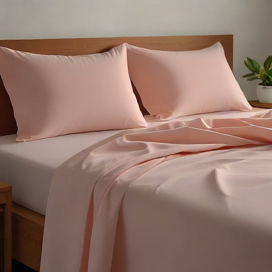 Peach Fitted Sheet Egyptian 100 Percent Pure Cotton 1000 Thread Count at EgyptianHomeLinens.com
