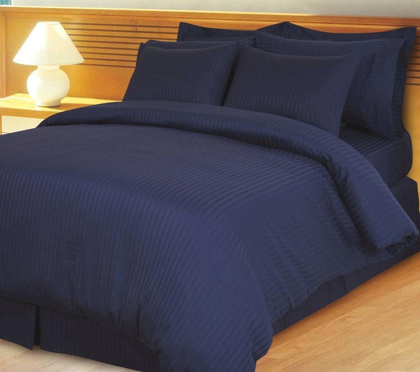 Navy Solid Egyptian Cotton 1200TC Split King Sheet Set – 5 Piece