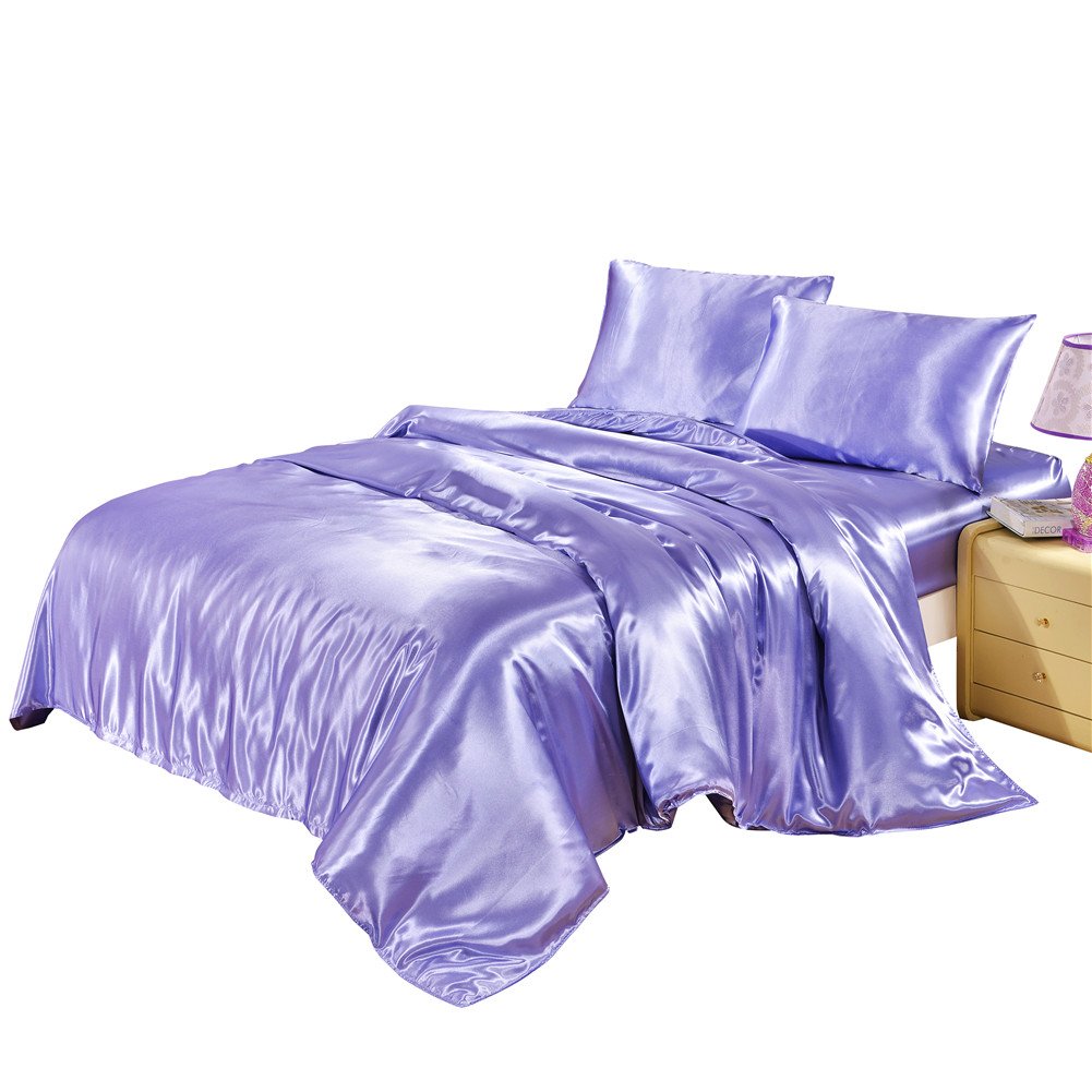 6 Inch Pocket Sheet Set Mulberry Sateen Silk Purple at-www.egyptianhomelinens.com