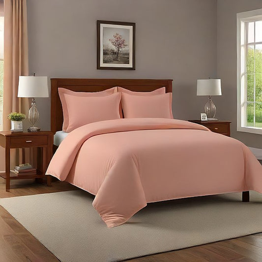 Elegant Peach Pillow Shams 4-Pieces - Soft, Comfortable, and Durable for Your Bed