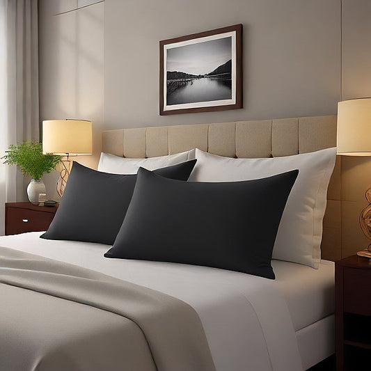 Calking Black Pillow Covers Egyptian Cotton 1000 Thread Counts