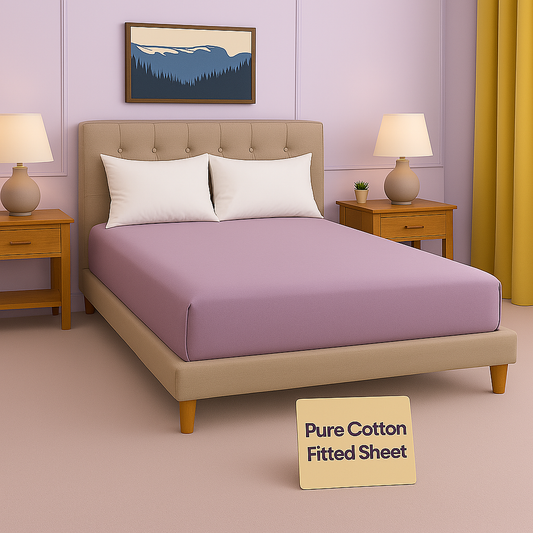 18 Inch Deep Fitted Sheet Plum Egyptian Cotton 1000TC