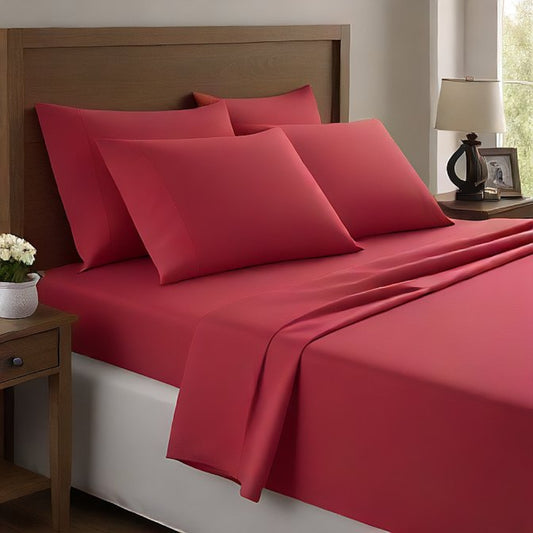 Sheet Set Red 100% Egyptian Cotton 1000 Thread Count