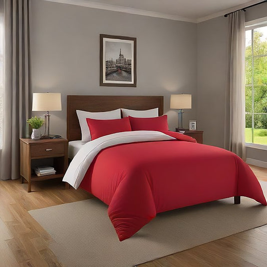 Soft and Elegant Red Pillow Shams 4-Pieces - Durable and Breathable for Comfort