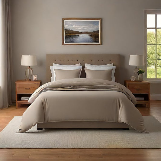 Taupe Bed Skirt 15" Drop | 1000TC Egyptian Cotton | 1-Piece