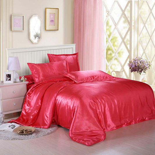 21 Inch Pocket Sheet Set Mulberry Sateen Silk Red at-www.egyptianhomelinens.com