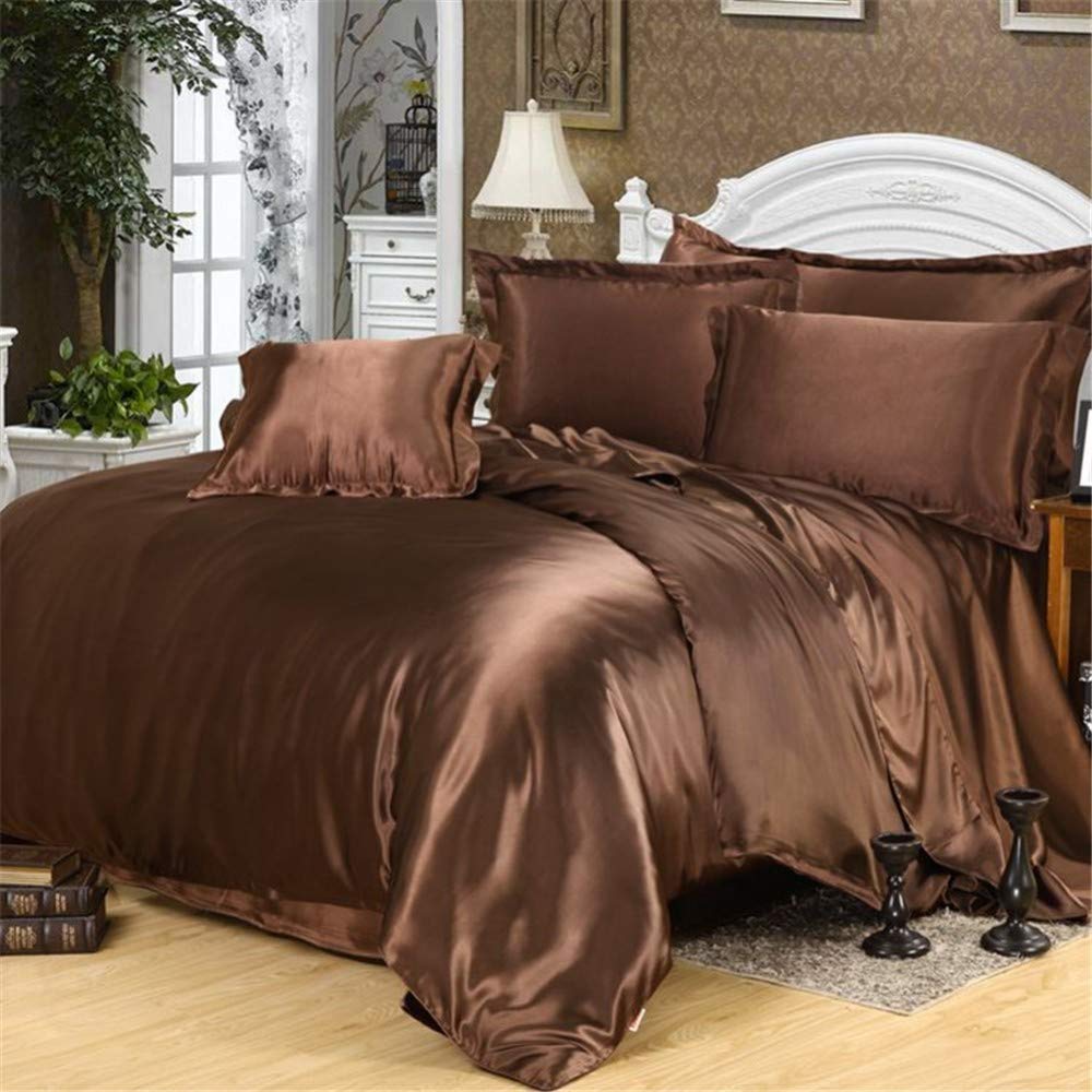 24 Inch Pocket Sheet Set Mulberry Sateen Silk Chocolate at-www.egyptianhomelinens.com