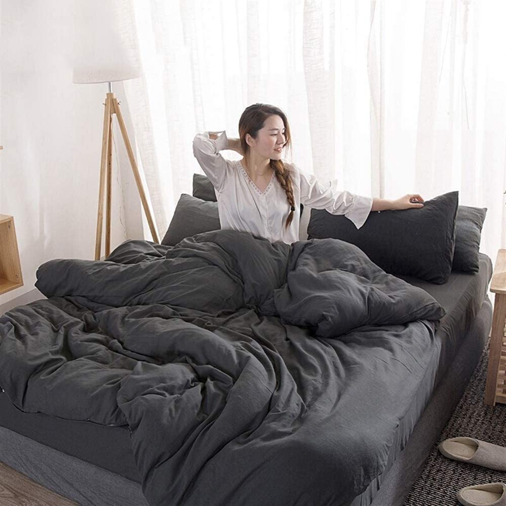 12 Inch Pocket Sheet Set Mulberry Sateen Silk Dark Grey at-www.egyptianhomelinens.com