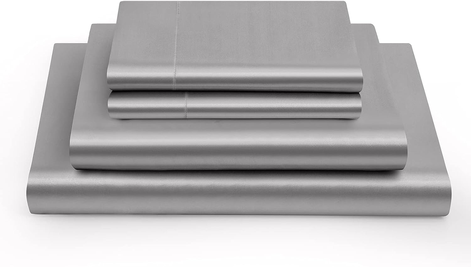 24 Inch Pocket Sheet Set 4Pc Mulberry Sateen Silk Silver Grey at - www.egyptianhomelinens.com
