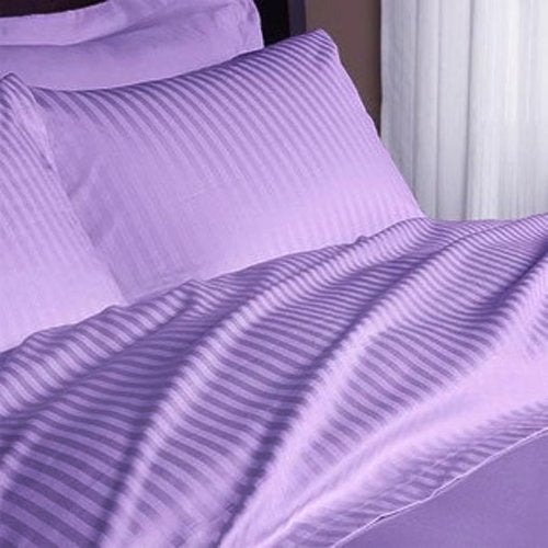 Pillow Covers Violet Stripe 100 Percent Pure Cotton Super Soft 2-Pieces Pillowcases 1000TC