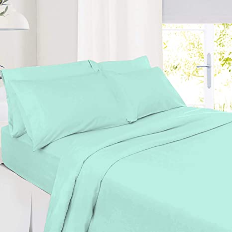 Aqua Blue Pillow Covers 100 Percent Cotton 1000TC