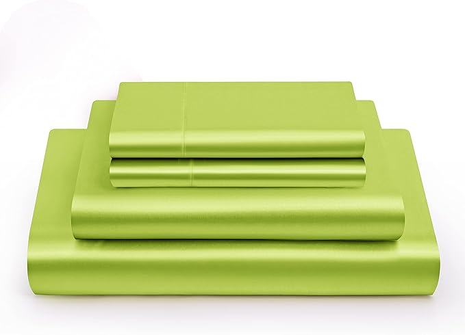 8 Inch Pocket Sheet Set Mulberry Sateen Silk Fruit Green