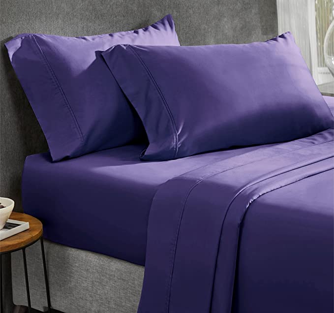 11 Inch Deep Pocket Purple Fitted Sheets Egyptian Cotton