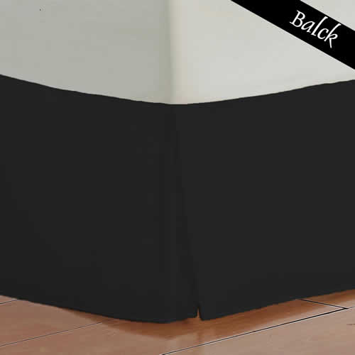 Buy Bed Skirt 32 Inches Drop Solid Black Egyptian Cotton at-egyptianhomelinens.com