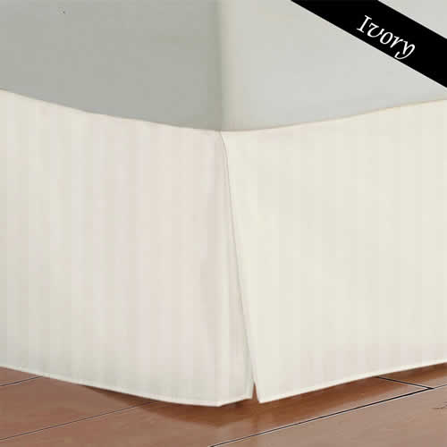 Buy 9 Inches Bed Skirt Ivory Solid Egyptian Cotton 1000TC