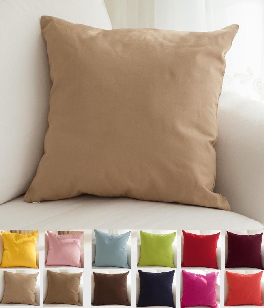 Oxford Euro Pillow Shams 26x26 Inches Taupe Solid 1000TC Egyptian Cotton