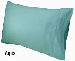 Aqua Blue Twin-XL Pillow Covers Egyptian Cotton 1000 Thread Counts