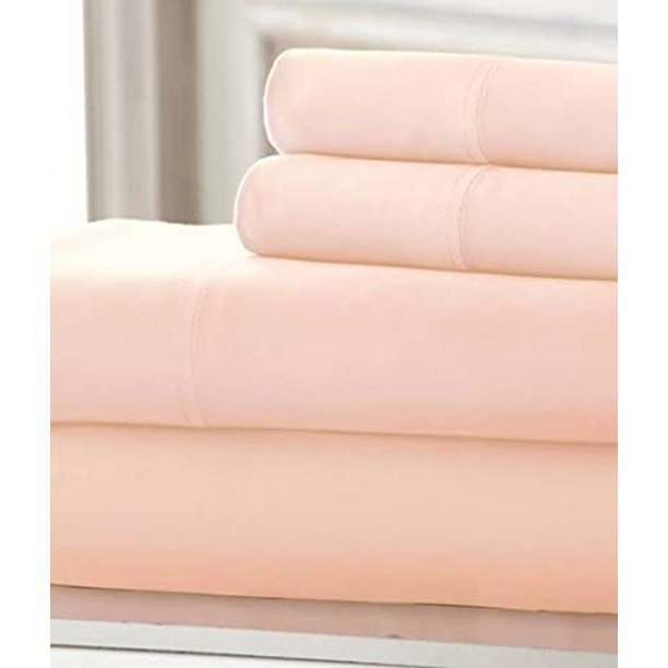 34 Inch Pocket Sheet Set Peach 100% Egyptian Cotton 1000TC