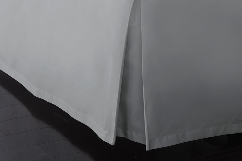 30 Inch Bed Skirt Gray Split Corner Pleated Egyptian Cotton Tailored Bedskirt at-egyptianhomelinens.com