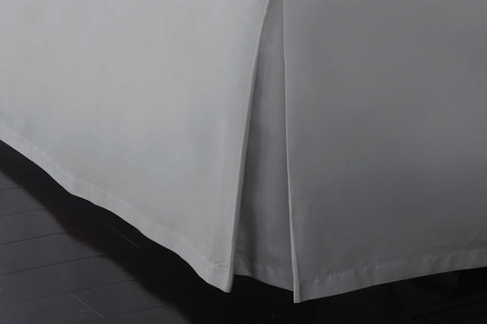 30 Inch Bed Skirt Gray Split Corner Pleated Egyptian Cotton Tailored Bedskirt at-egyptianhomelinens.com