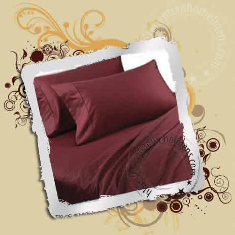 Calking Burgundy Pillow Covers Egyptian Cotton 1000 Thread Counts