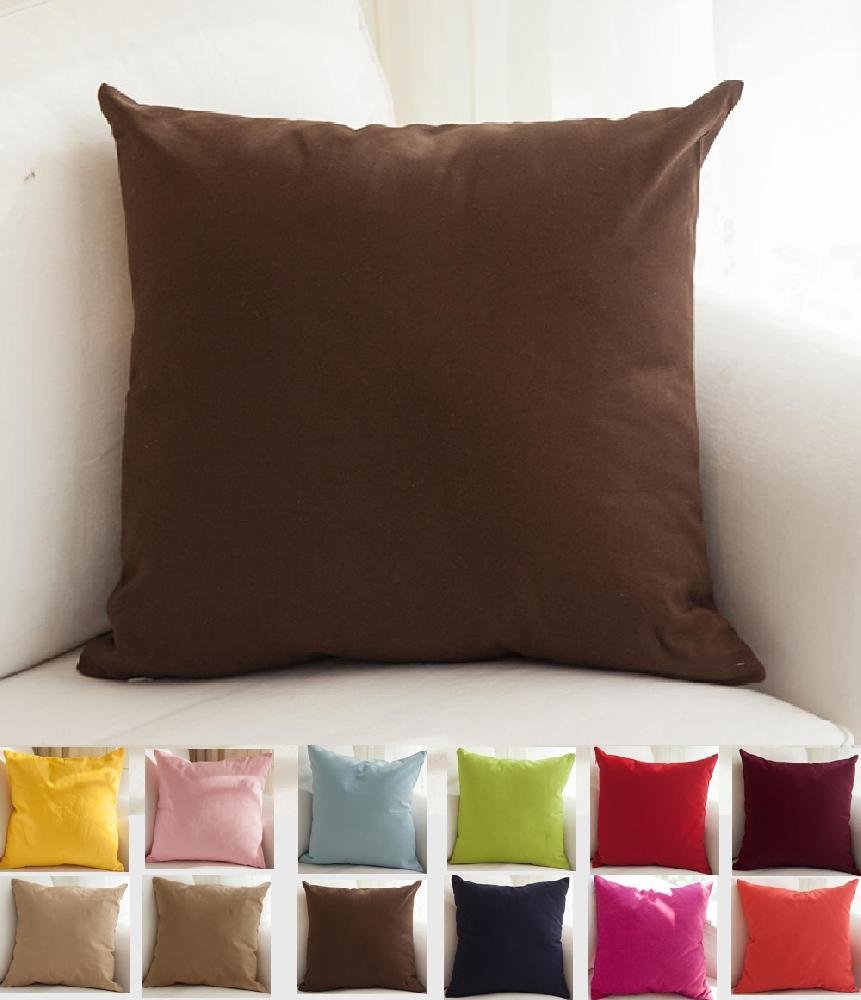 Oxford Euro Pillow Shams 26x26 Inches chocolate Solid 1000TC Egyptian Cotton