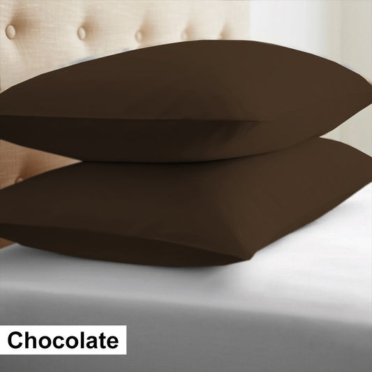 Twin-XL Chocolate Pillow Shams Egyptian Cotton 1000TC - FREE Shipping