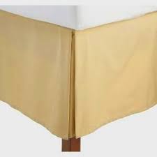 Buy Bed Skirt Solid Gold Split Corner Pleated 1000TC Egyptian Cotton 9" Inches Drop