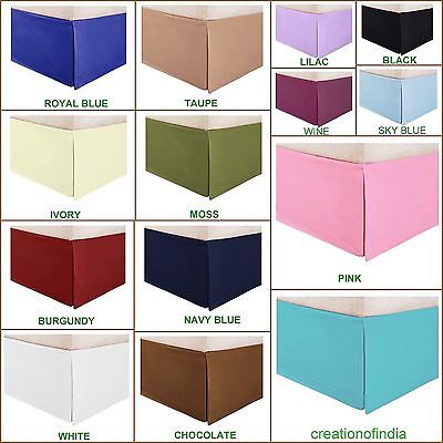 32 Inch Bed Skirt Blush Pink Split Corner Pleated at-egyptianhomelinens.com