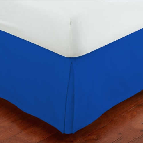 Buy 11 Inches Drop Bed Skirt Royal Blue Solid Egyptian Cotton 1000TC at-egyptianhomelinens.com