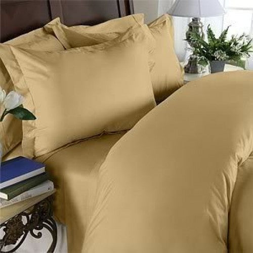4 Piece Bed Sheet Set 100% Egyptian Cotton 1000-TC 12 inch Deep Pocket Gold Color