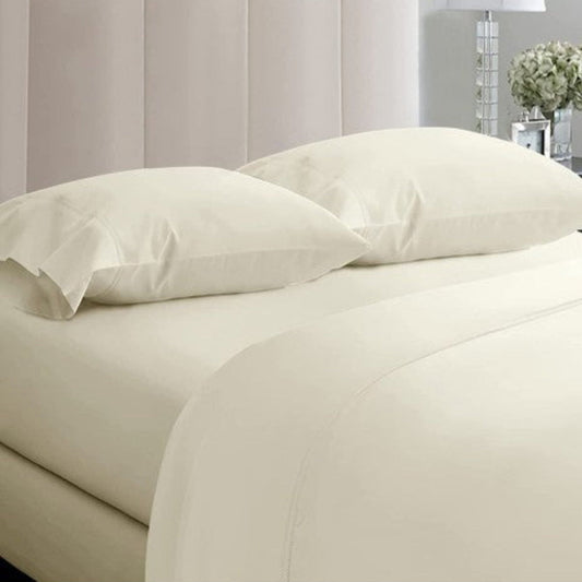 4 Piece Bed Sheet Set 100% Egyptian Cotton 1000-TC 15 inch Deep Pocket Ivory Color